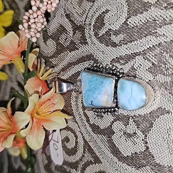 New Sterling silver Larimar pendant - Picture 7 of 8